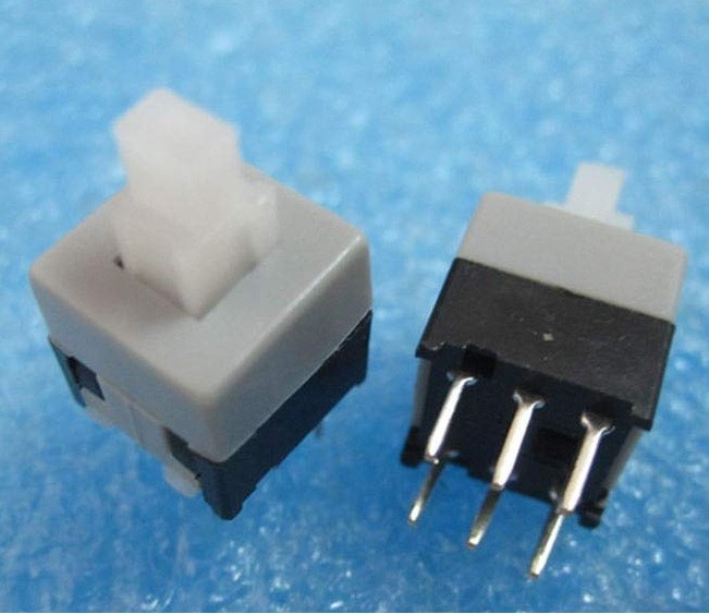 100x 8.5mm x 8.5mm Push Tactile Power Micro Switch Self Lock On/Off Button
