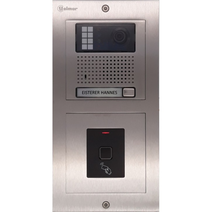Türstelle NX-K1-BIO (eine Klingeltaste, Video, Fingerprint + RFID, Front Edelstahl, Unterputz)