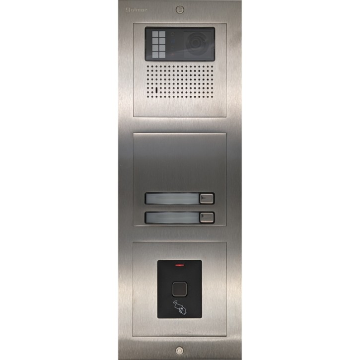 Türstelle NX-K-2-FR (zwei Klingeltasten, Video, Fingerprint + RFID, Front Edelstahl, Unterputz)