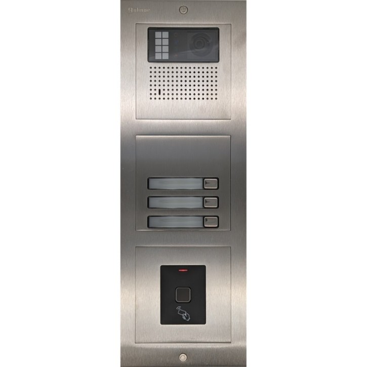 Türstelle NX-K-3-FR (drei Klingeltasten, Video, Fingerprint + RFID, Front Edelstahl, Unterputz)