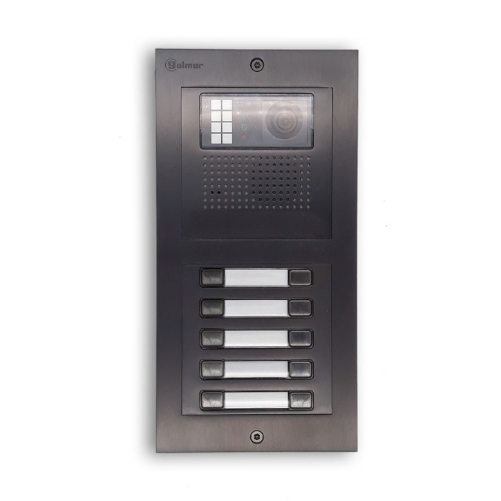 Türstelle NX-K-10-BLACK (10 Klingeltasten, Video, Front Edelstahl RAL9005, Unterputz)