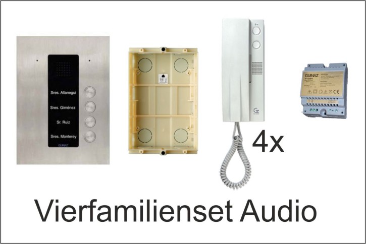 GUINAZ 3-Draht Audiosprechanlagen für vier Wohnungen