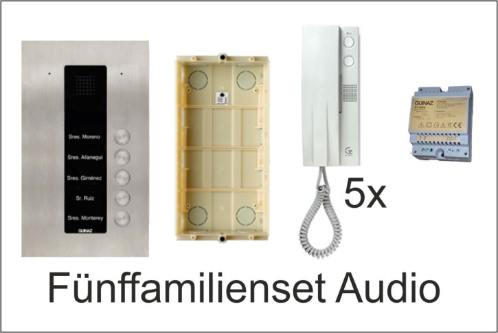 GUINAZ 3-Draht Audiosprechanlagen für fünf Wohnungen