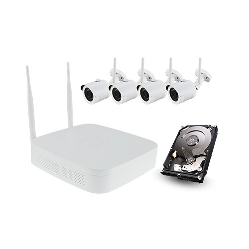Überwachungs-Set mit 4 WLAN-IP-Kameras mit 2MP + 1TB
