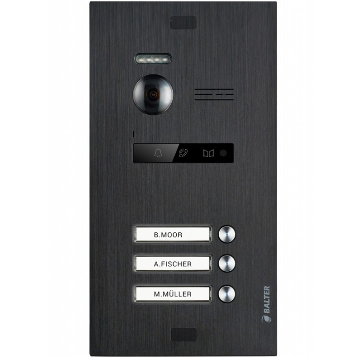 BALTER EVO Black Doorstation for three family